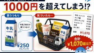 牛乳1本のつもりが